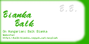 bianka balk business card